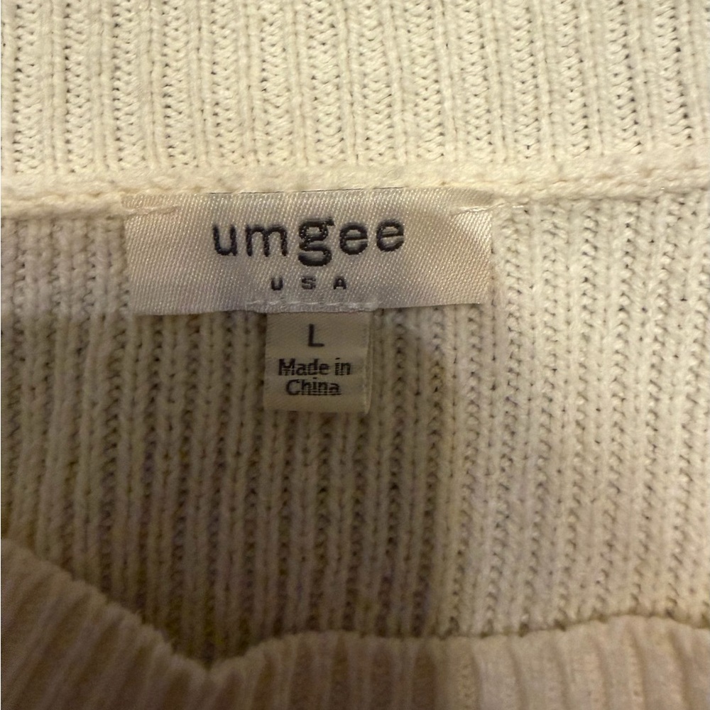 Umgee Cream and Navy Striped Sweater - Picture 4 of 5